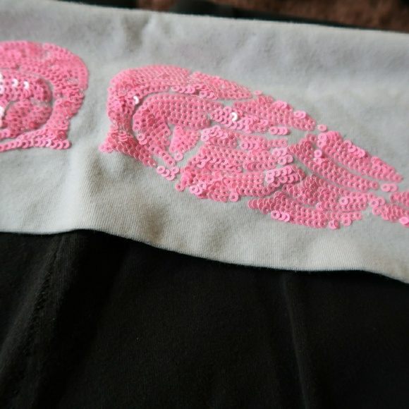 Victoria's Secret Pants - VS yoga pants pink sequin wings